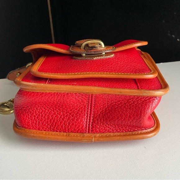Dooney & Bourke Red Brown Leather Mini Binoculars Equestrian Crossbody Bag - Picture 9 of 16